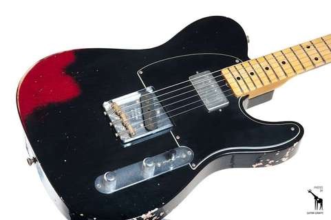 Fender Custom Shop '52 Telecaster Relic 2013 Black Over Candy Apple Red