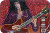 Alex Mortimer Riffin' In Deep Purple. An Original Portrait Of Ritchie Blackmore  (#364) 2005-Original Art