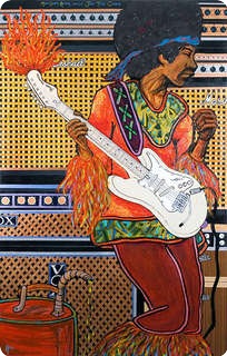 Alex Mortimer Move Over Rover And Let Jimi Take Over. An Original Portrait Of Jimi Hendrix  (#369) 2005 Original Art