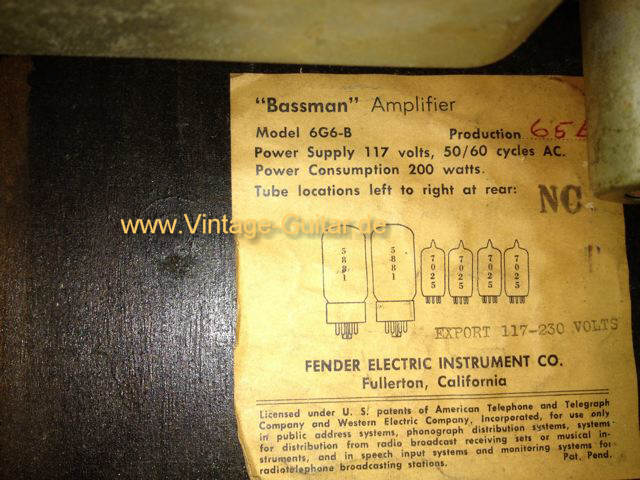 Fender Bassman 50 Top Mojo Cabinet 1964 White Tolex Amp For Sale