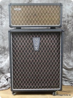 Vox Ac 50 Top + Cabinet 1966 Black Tolex, Gray Panel