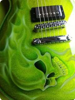 Gmp Guitars Roxie 2011 Skull   Green Metal Flake