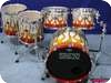 Spaun USA Custom Shell Set Silver Rainbow Flame Flake