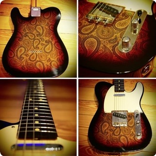 (lsl) Lance Lerman Guitars Paisley T Bone  2014 Burst Over Paisley