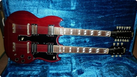 Burny Eds 1275 Double Neck Sg Cherry