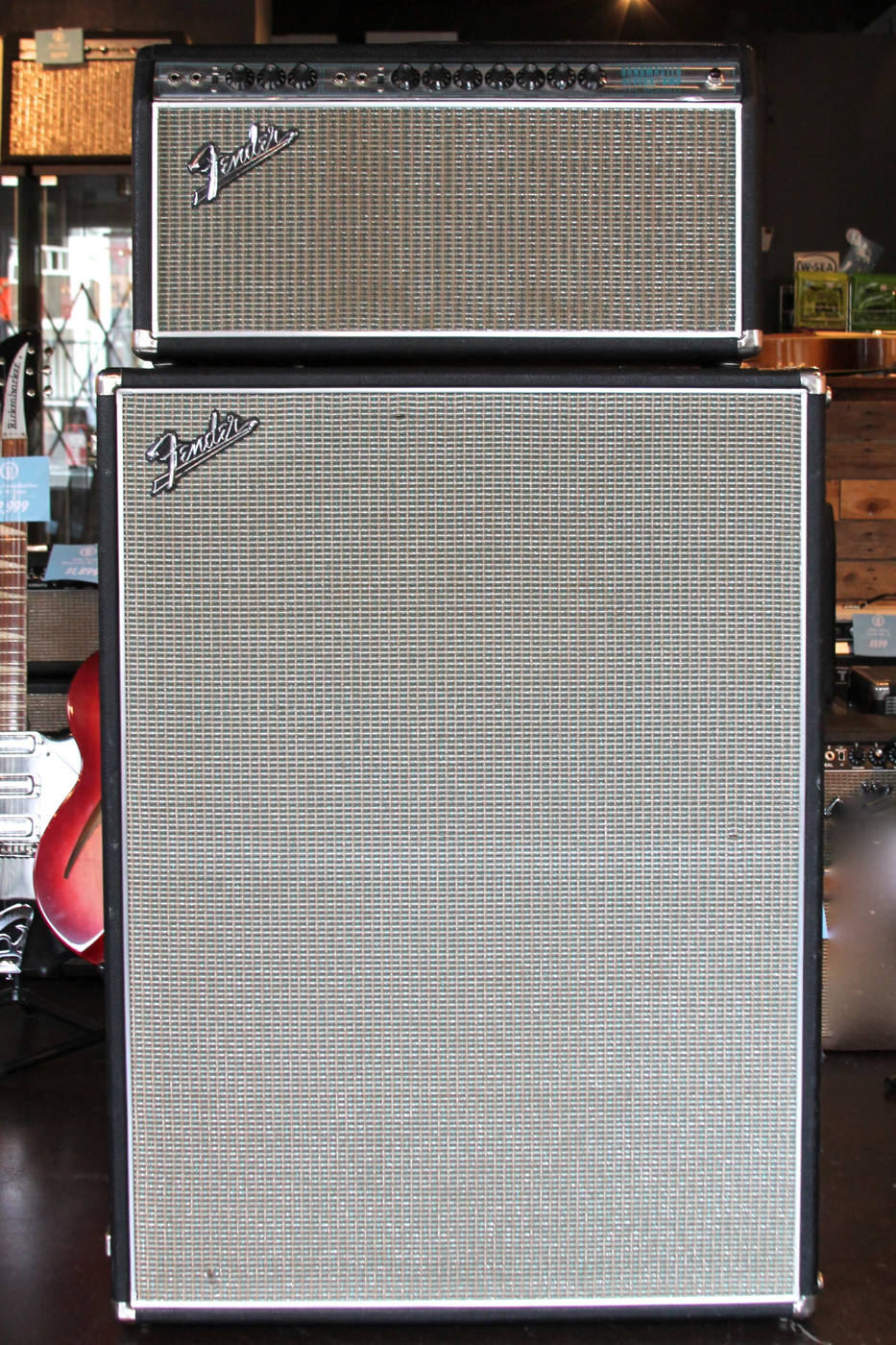 Fender Bandmaster Reverb Head W Matching 2x12 Cab 1969 Silverface