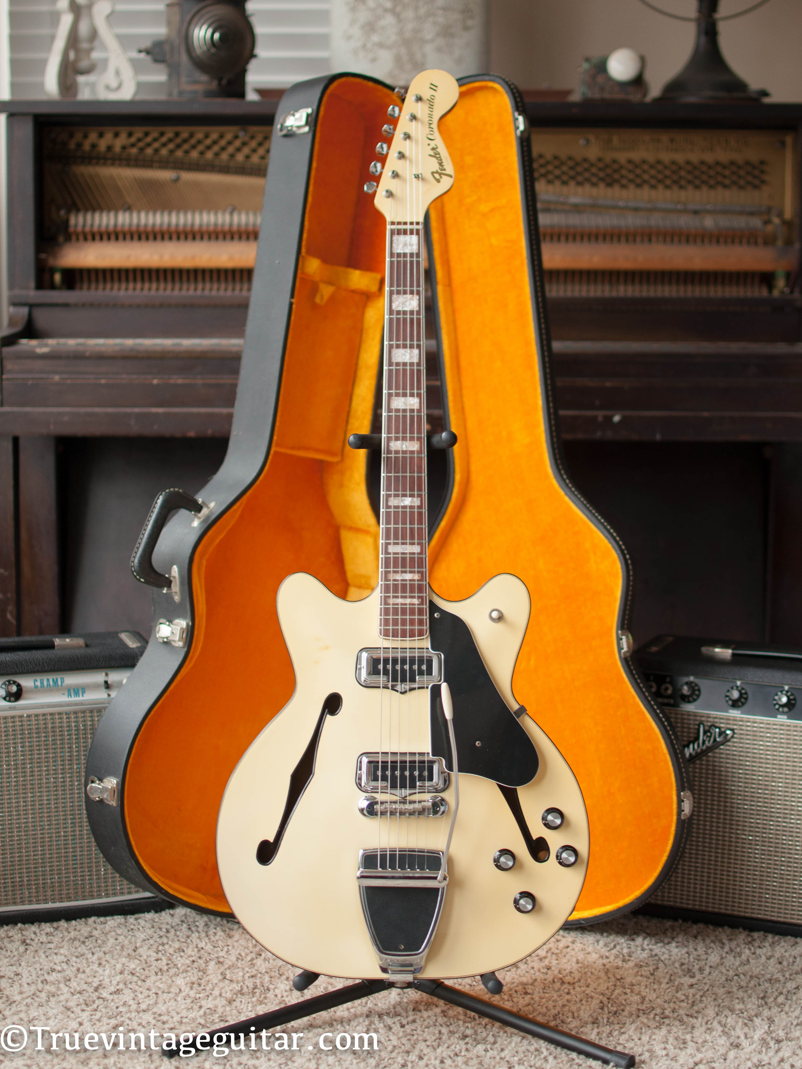 Fender Coronado II 1967 Olympic White Guitar For Sale True Vintage