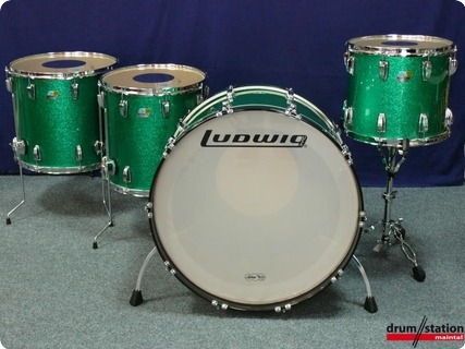 Ludwig Usa Classic Maple Shellset  2016 Green Sparkle (wrap)