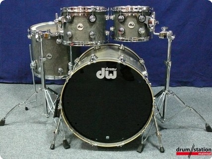 Dw Collector's Series Exotic Shellset ''grey Bird's Eye'' 2015 Satin Natural Over Dyed Grey Bird's Eye