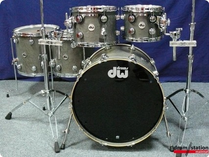 Dw Collector's Series Exotic Shellset ''grey Bird's Eye'' 2015 Satin Natural Over Dyed Grey Bird's Eye