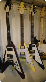 Greco Flying V 1980 Yellow, Red ,zebra Guitar For Sale Twang