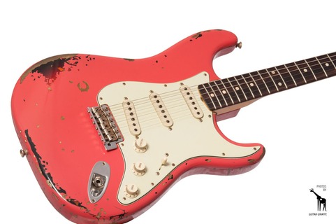 Fender Custom Shop Michael Landau Signature 1963 Relic Stratocaster 2015 Fiesta Red Over 3 Tone Sunburst