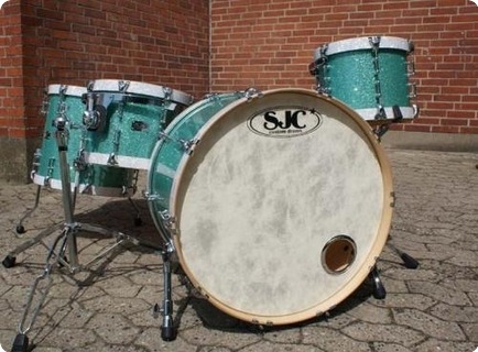 Sjc Custom Drums Custom Kit 2008 Green Broken Glass