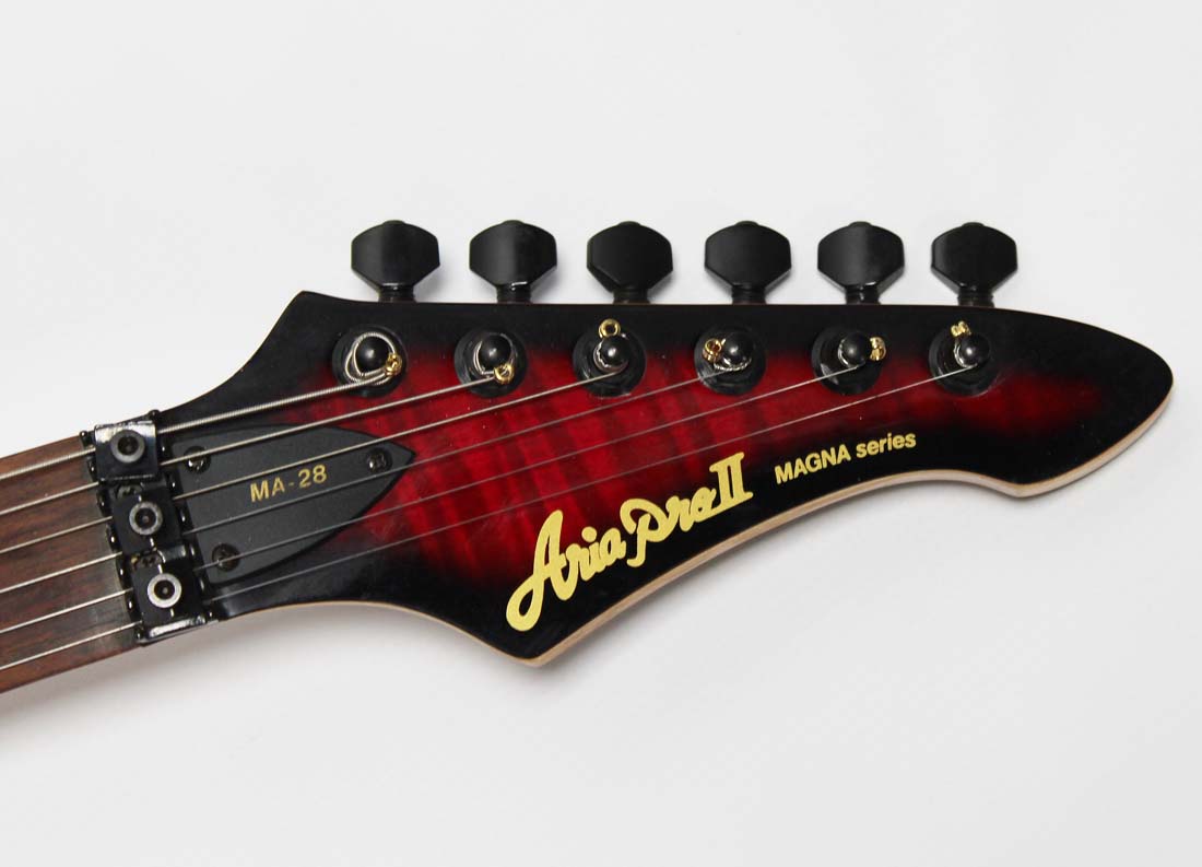 Aria Pro II Magna Series Superstrat See Through Red Guitar
