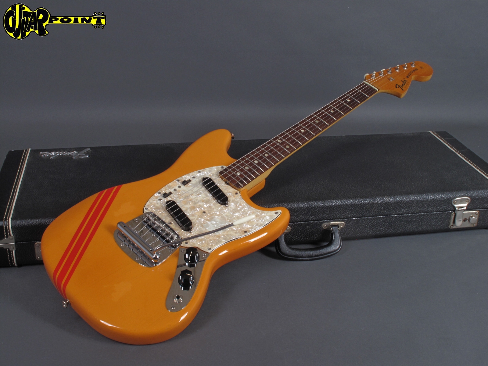 Fender Mustang 1972 Competition Orange Guitar For Sale GuitarPoint
