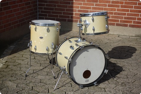 Slingerland Usa Bebob Jazz Kit 1970 White Marine Pearl