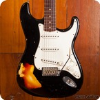Fender Custom Shop Stratocaster 2003 Black Over Two Color Sunburst