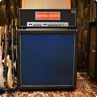 Simms Watts Vintage 1970s Simms Watts Ap100 100w 4x12 Amplifier Cabinet