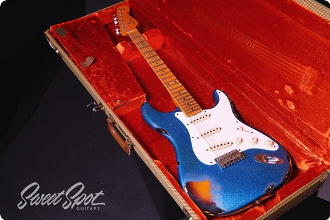 Fender Stratocaster Relic 1957 Customshop 57 2015 Blue Sparkle Over 3tsb