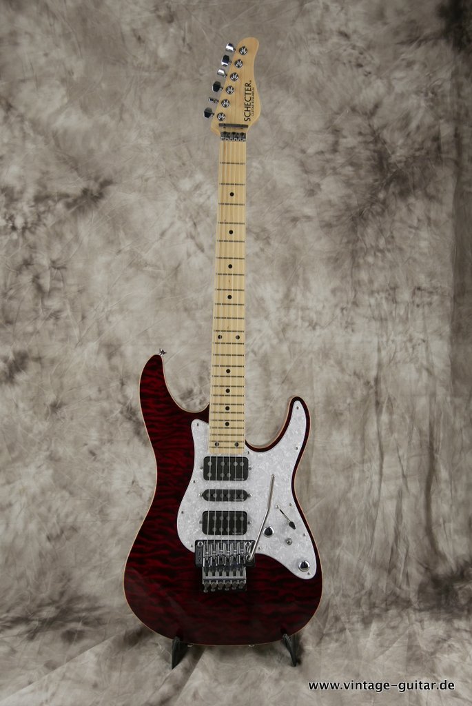 Schecter Superstrat 2010 Wine Red With Quilted Maple Top Guitar