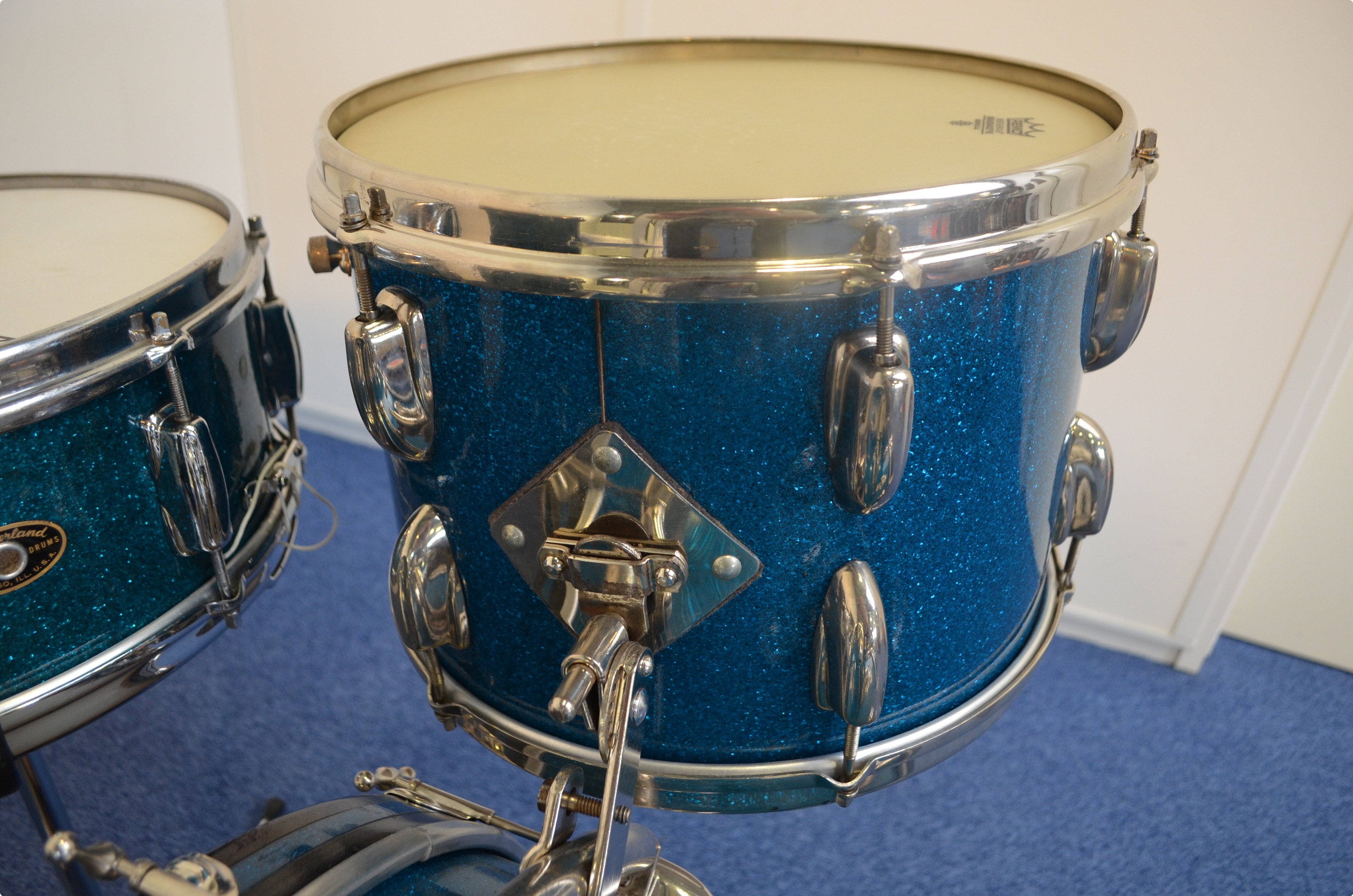 Slingerland Radio King 1958 Aquamarine Sparkle Drum For Sale Purple Chord