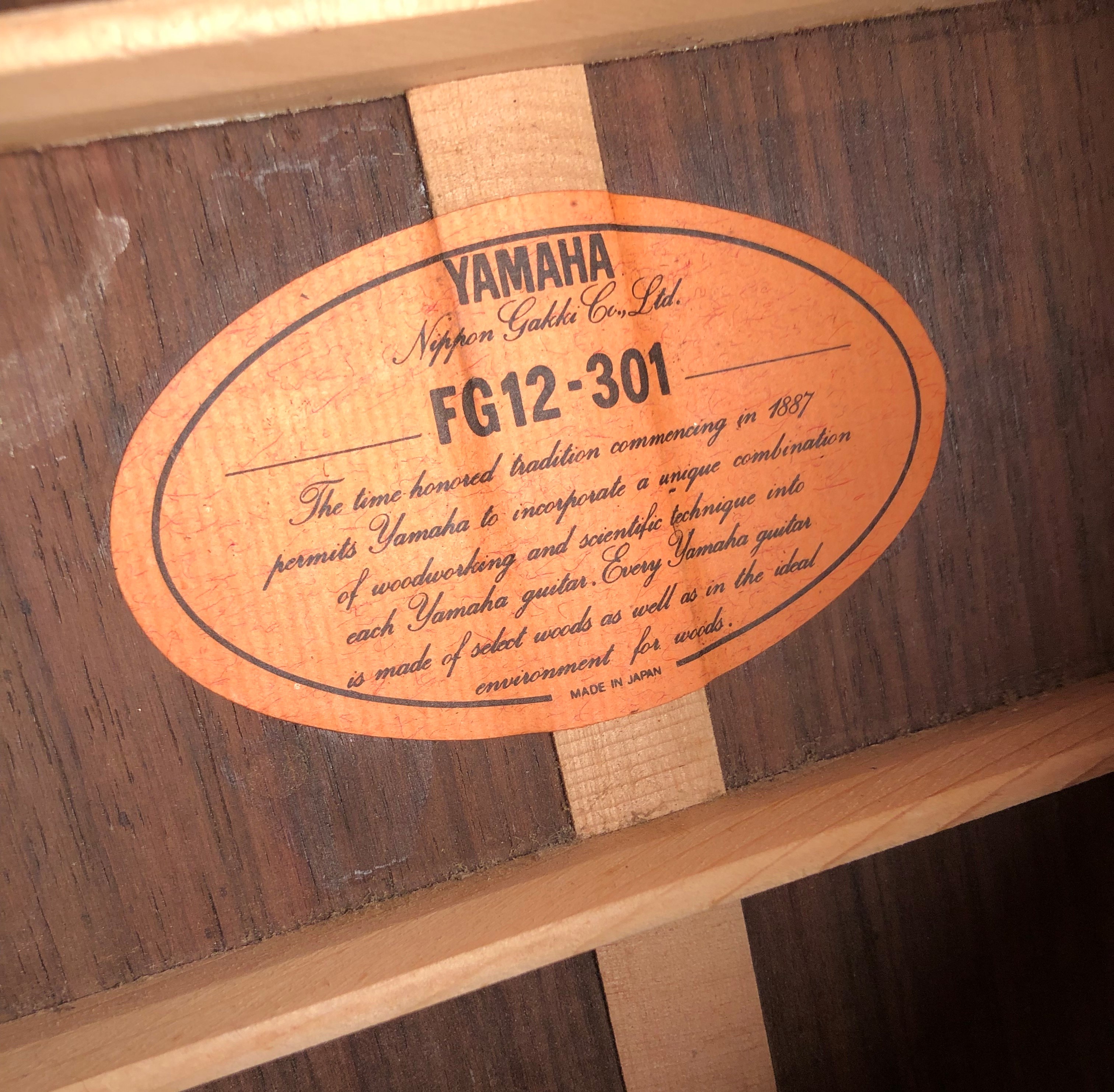 Yamaha FG12 301 1970 Natural Guitar For Sale Guitars West
