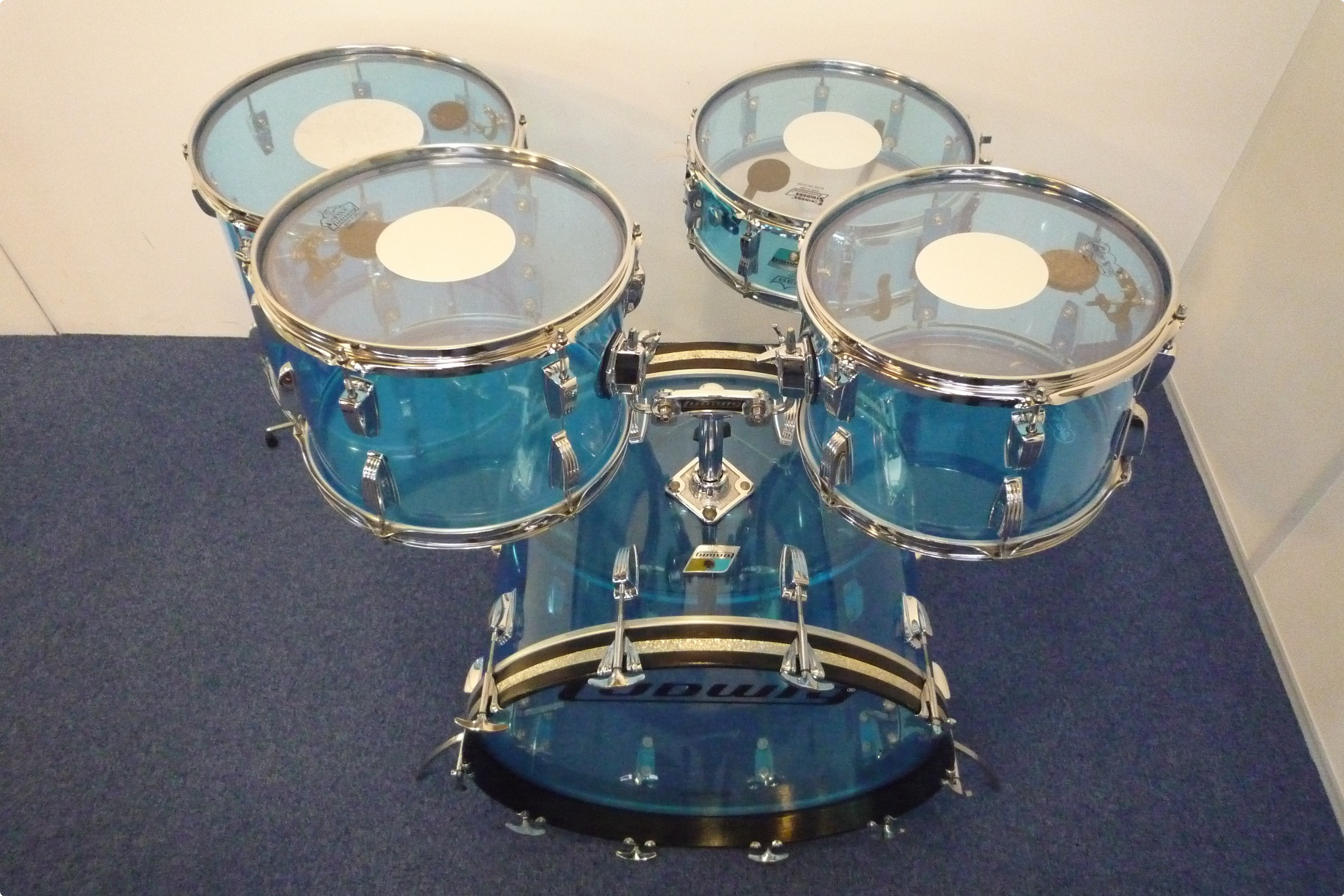 Ludwig Vistalite Blue 1978 Blue Transparent Drum For Sale Purple Chord