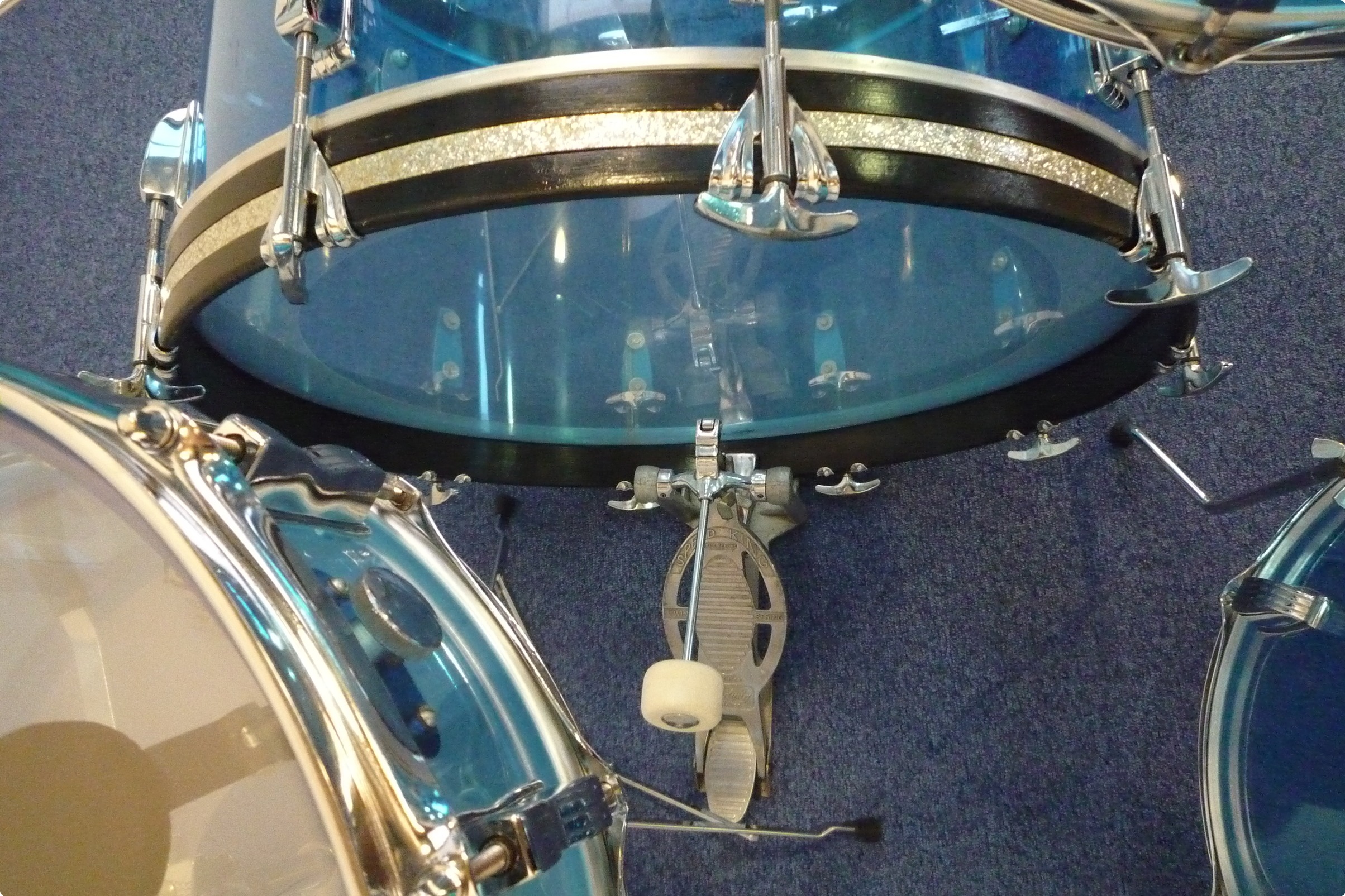 Ludwig Vistalite Blue 1978 Blue Transparent Drum For Sale Purple Chord