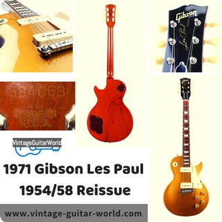 Gibson  Les Paul 1971 Standard 58/54 Reissue   Gold Top 1971 Gold