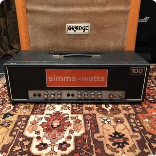Simms Watts Vintage 1970s Simms Watts Ap 100 100w Guitar Amplifier Head