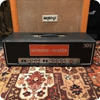 Simms Watts-Vintage 1970s Simms Watts AP 100 100w Guitar Amplifier Head