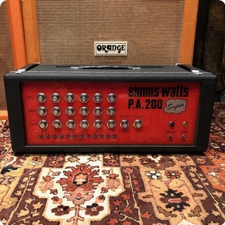 Simms Watts Vintage 1970s Simms Watts Pa200 Super Kt88 Valve Guitar Amplifier