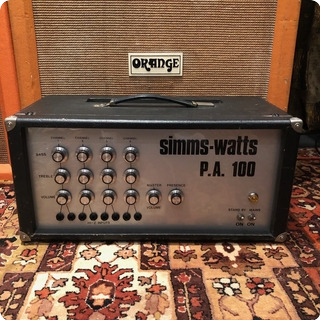 Simms Watts Vintage 1960s Simms Watts Pa100 100w Guitar Valve Amplifier Head