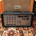 Simms Watts-Vintage 1960s Simms Watts PA100 100w Guitar Valve Amplifier Head