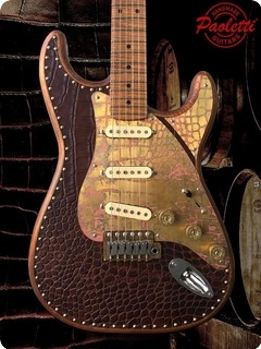 Paoletti Guitars Stratospheric Leather Top Sss 2019 Brown /brown Leather Top