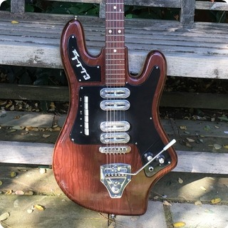 Welson Elll Son Italian Bizarre Guitar 1964 Brown Wooden Effect Finish