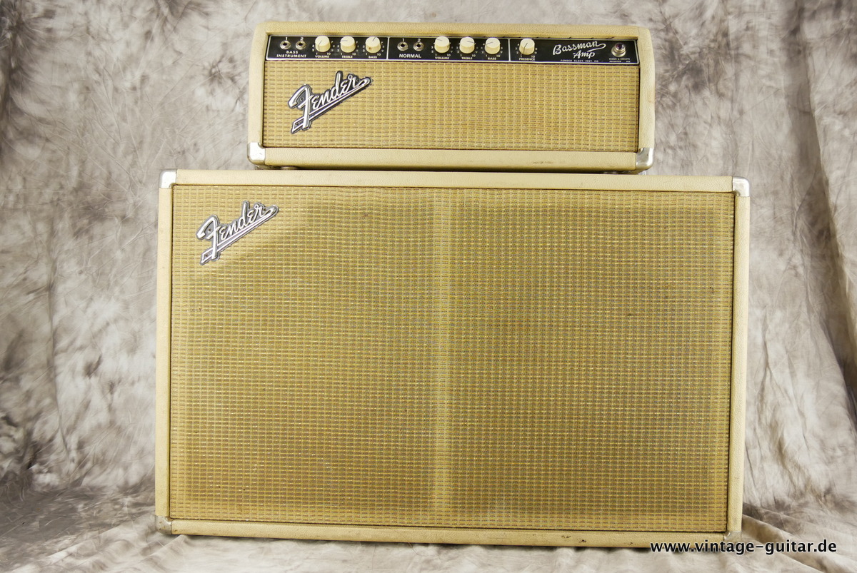Fender Bassman Top U Cabinet 1964 Smooth White Tolex Amp For Sale
