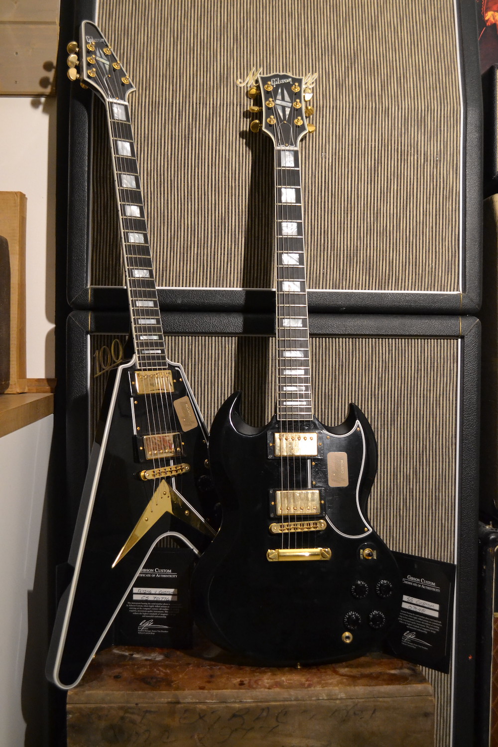 Gibson Custom Flying V Explorer SG 2017 Black Tolex Guitar For Sale