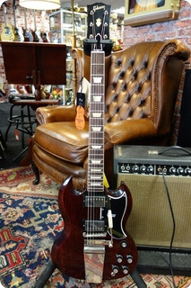 Gibson 1964 Sg Standard Reissue Meastro Vibrola Vos Dark Cherry 2020 Dark Cherry