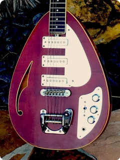 Vox Mk.vi Teardrop Hollow Body  1968  Dark Cherry Finish 