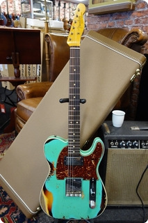 Fender Fender Limited Edition 1960 Hs Tele Custom Heavy Relic 2020 Aged Surf Green Over 3 Color Sunburst 2020 Surf Green Over 3 Color Sunburst