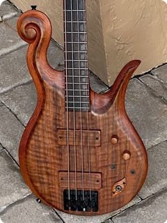 Pete Hilton Bass Guitars Reverse Scroll Bass  2011 Walnut Finish 