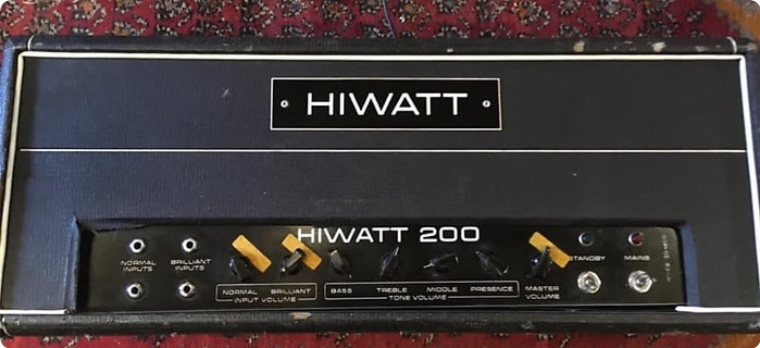 Hiwatt Dr201 200w Ex Ronnie Lane Small Faces 1970 Black