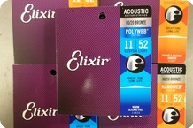 Elixir Elixir 11 52 Acoustic Guitar Strings Bronze PolyNano Combi 5 Sets 