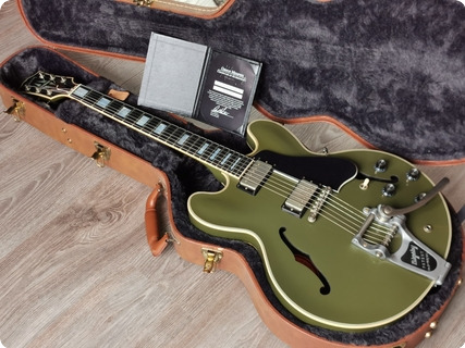Gibson Es 355 Olive Drab Green Vos Limited Run Bigsby With Coa & Case 2015 Olive Drab Green