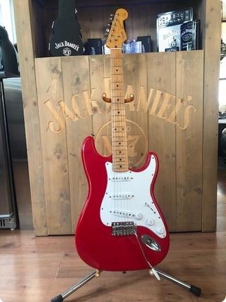 Squier Stratocaster Hank Marvin Sign 1992 Fiesta Red