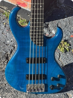 Rick Turner Electroline 5 String Bass 1999 See Thru Blue Finish 