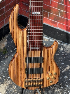 Conklin Faught Custom Sidewinder 7 String Bass 1997 Zebrawood Finish 