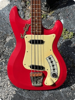 Hagstrom Futurama Bass De Luxe 1966 Red Finish 