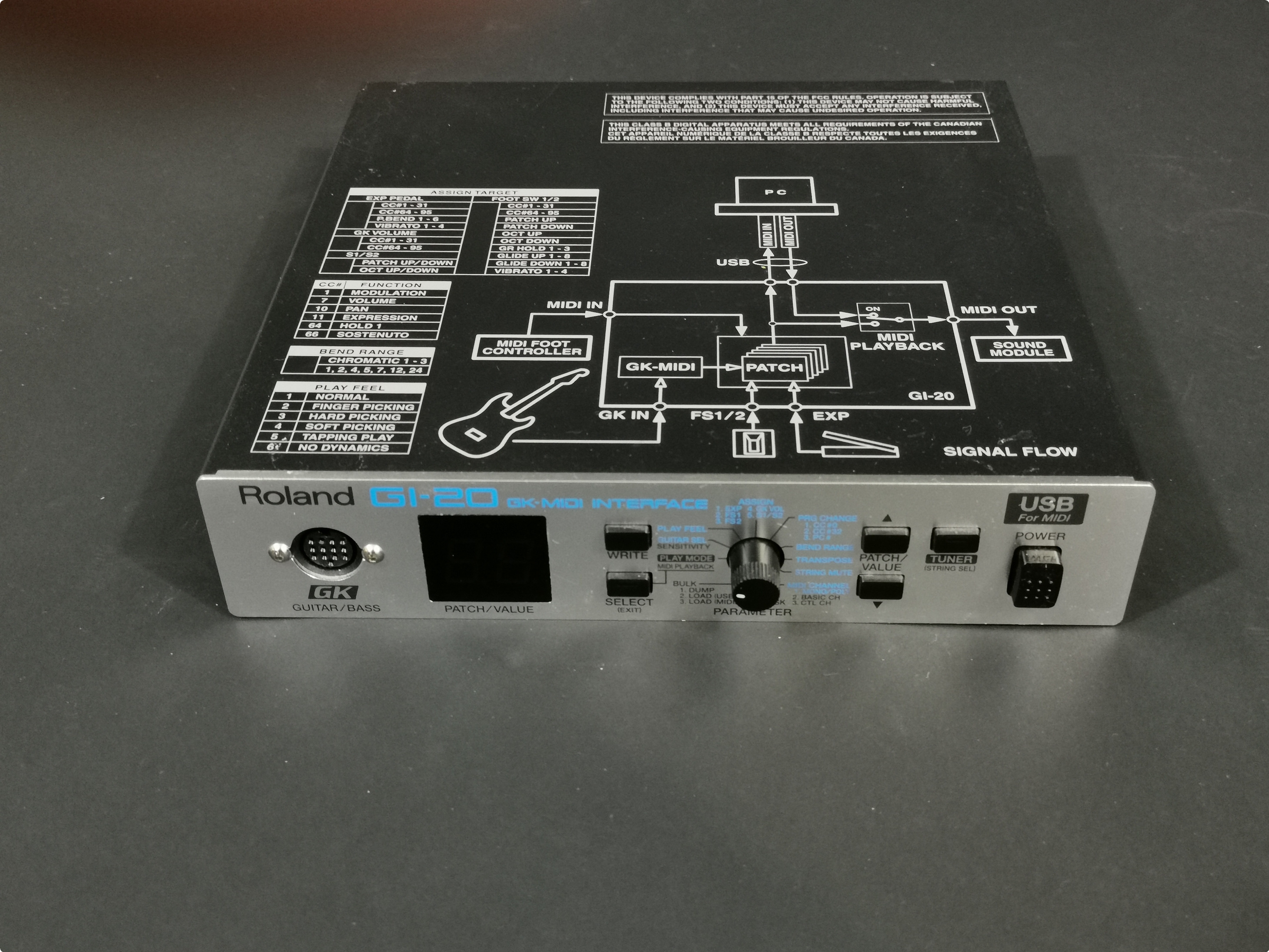 Roland GI 20 MIDI Interface 2000 Silver Effect For Sale Musical Trades